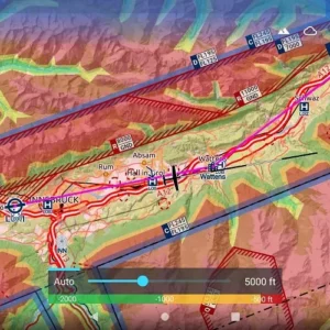 Detailed view of Avia Maps interface displaying aeronautical chart information.