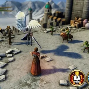 Epic battle scene in Summoners Raid