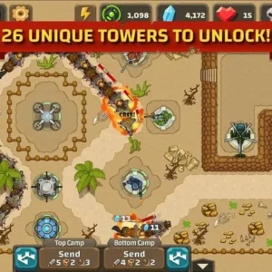Gameplay of Ancient Allies Tower Defense showing Roman soldiers and alien creatures.