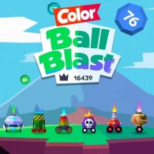 Gameplay of Ball Blast, showcasing the cannon shooting at descending balls.