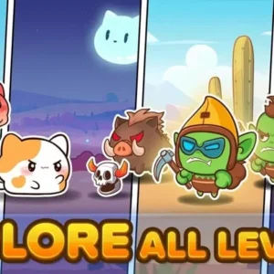 Gameplay of Cat Adventure featuring battling cats