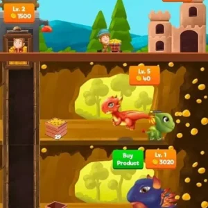 Gameplay of Dragon Paradise City Idle on Android.