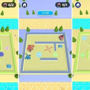 Gameplay of Draw Takeover showing the path drawing mechanic.