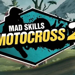 Gameplay of Mad Skills Motocross 2 showing a rider performing a jump.