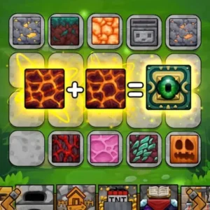 Gameplay of Minetap showing the blocky graphics and mining interface.