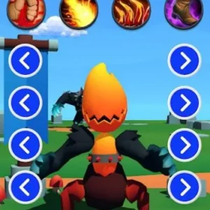 Gameplay of Monster Duel showing monster creation.