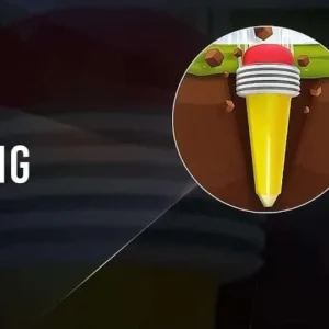 Gameplay of Pen Dig showing the pencil digging.