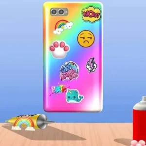 Gameplay of Phone Case DIY showing the process of designing a phone case.