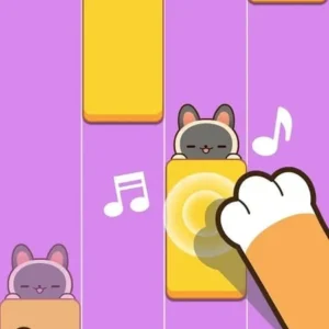 Gameplay of Piano Cat Tiles Room Design