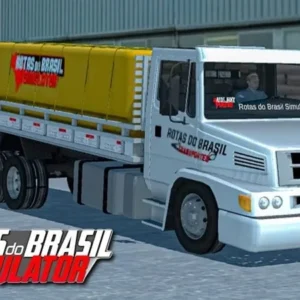 Gameplay of Rotas Do Brasil Simulador showing a truck on a road.