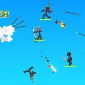 Gameplay of The Warrior showing the character throwing a weapon.