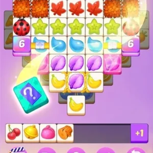 Gameplay of Tile Match Blast showing colorful tiles.