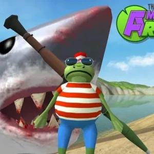 Gameplay screenshot of Amazing Frog showcasing its ragdoll physics.