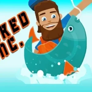 Gameplay screenshot of Hooked Inc showing the fishing action.