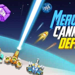 Gameplay screenshot of Merge Cannon Defense 3D showcasing the merging of cannons.
