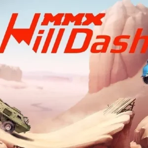 Gameplay screenshot of MMX Hill Dash showcasing a truck mid-air.