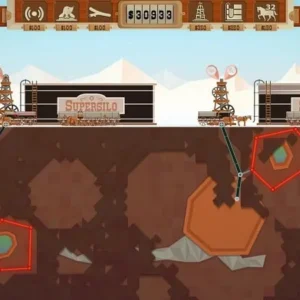 Gameplay screenshot of Turmoil showing oil derricks and pipelines.