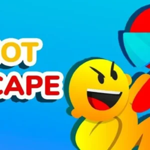 General gameplay of Riot Escape, showing a character running through a chaotic city street.