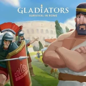 Gladiator fighting in the arena.