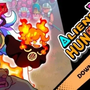 Hungry alien attacking a city in HungryAliens.
