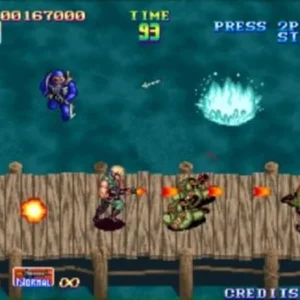 Intense run-and-gun action in SHOCK TROOPERS ACA NEOGEO
