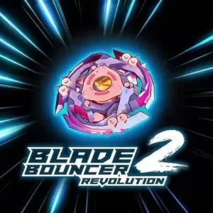 Intense spinning top battle in Blade Bouncer 2: Revolution