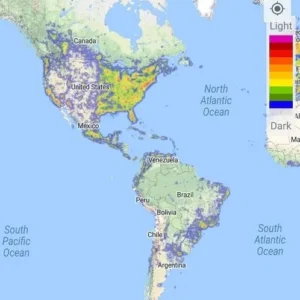 Light Pollution Map interface