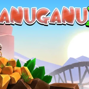 Manuganu running in a prehistoric landscape.