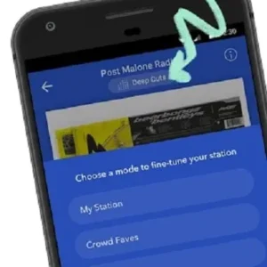 Pandora app interface with personalized recommendations
