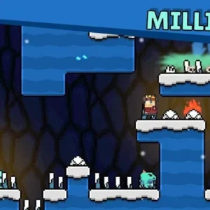 Pixel adventurer exploring a cave