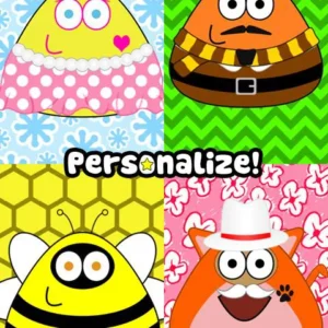 Pou in different outfits