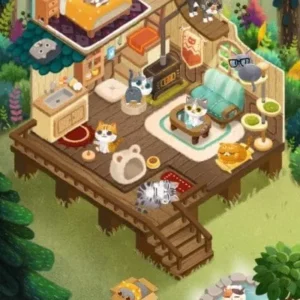 Relaxing gameplay in Secret Cat Forest.