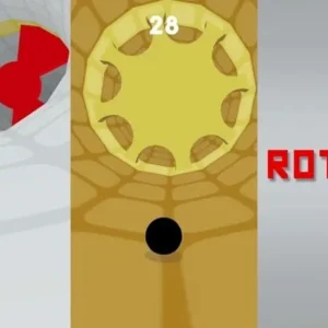 Rotating ball through a tunnel in Rotator.