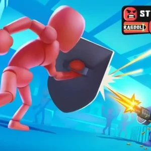 Stickman in action-packed combat.