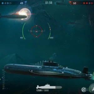 Submarine firing a torpedo