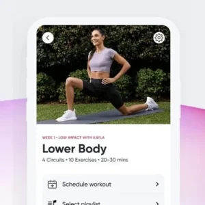 Sweat Fitness App interface showcasing different workout programs.