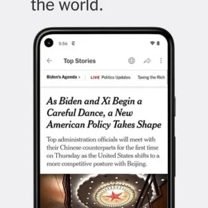 The New York Times app interface