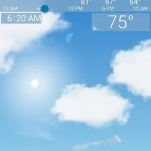 YoWindow Weather Unlimited with a lively weather scene