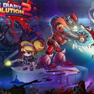 Zombie fighting hordes of zombies in Zombie Diary 2 Evolution.